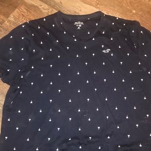 Hollister tee. Blue with palm trees on it